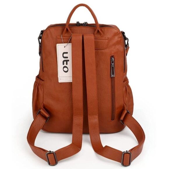 LMI Fashion Leather backpack-5 Tawny main image 6